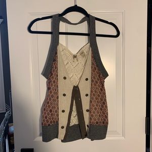 Patterned and lace vest